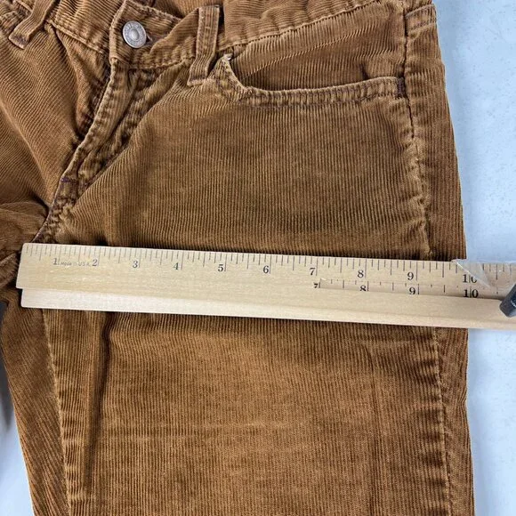 Y2K Levi's Corduroy Pants Women's Measured 31x32 Straight Brown Stretch Tag 6M - Picture 14 of 16